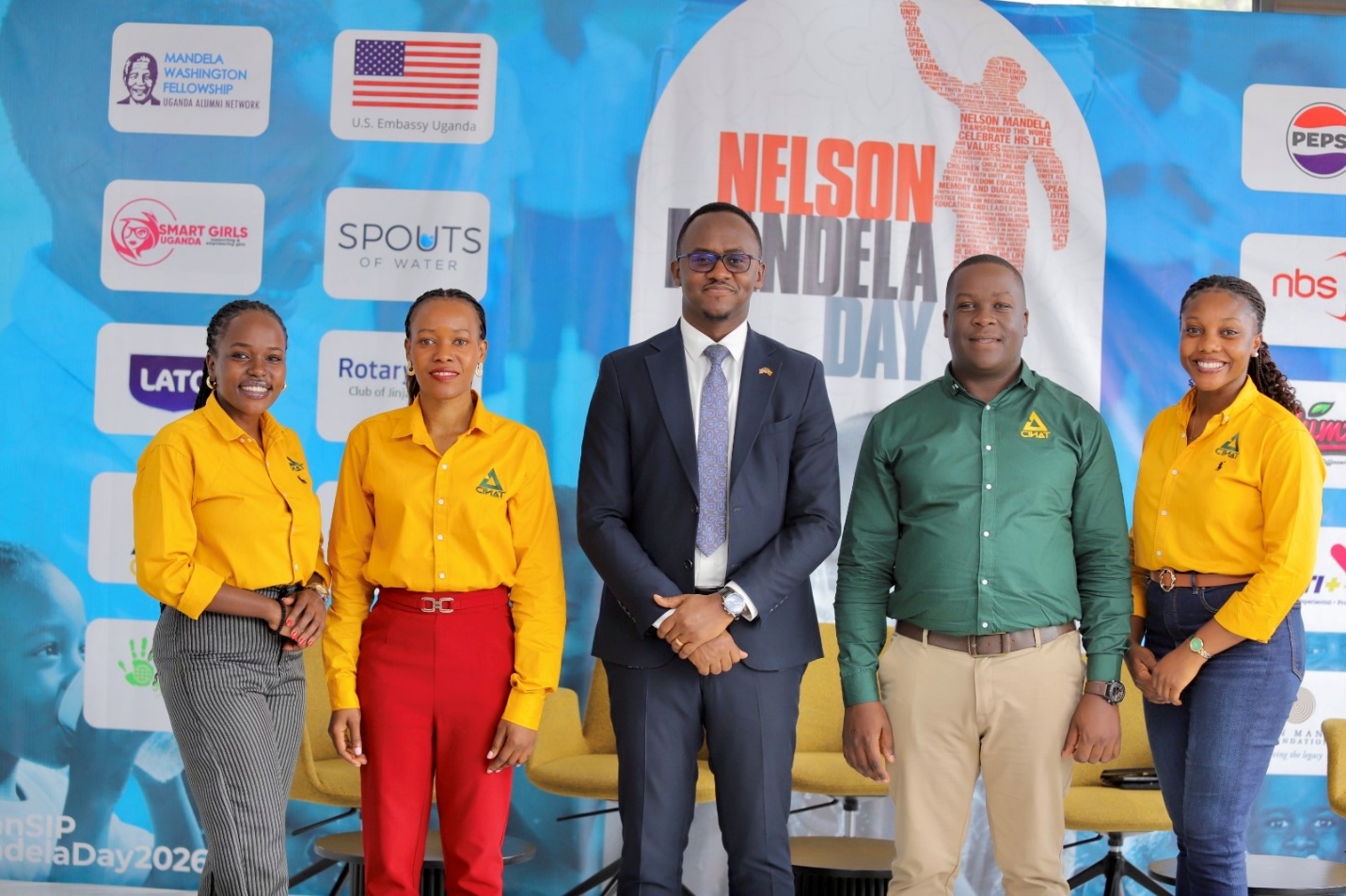 CINAT Group representatives with Mr. Don Patrick Bugingo during the press conference to launch the Clean SIP Campaign.