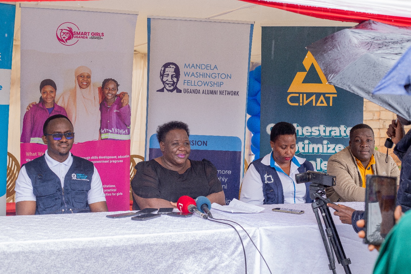 CINAT Group joins other partners in addressing the media during the celebrations.