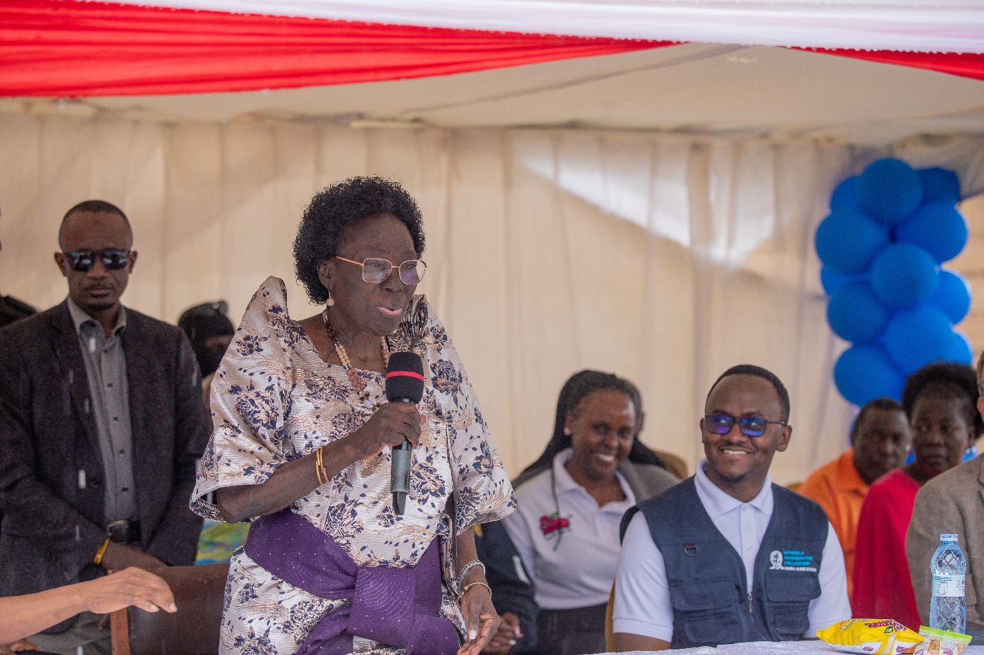 Chief guest Rt. Hon. Rebecca Alitwala Kadaga addressing participants during the Mandela Day celebrations.